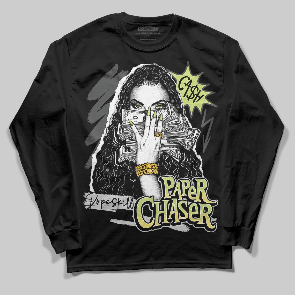 Jordan 4 GS “Light Lemon Twist” DopeSkill Long Sleeve T-Shirt NPC Graphic Streetwear - black