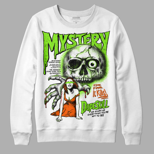 Neon Green Sneakers DopeSkill Sweatshirt Mystery Ghostly Grasp Graphic Streetwear - White