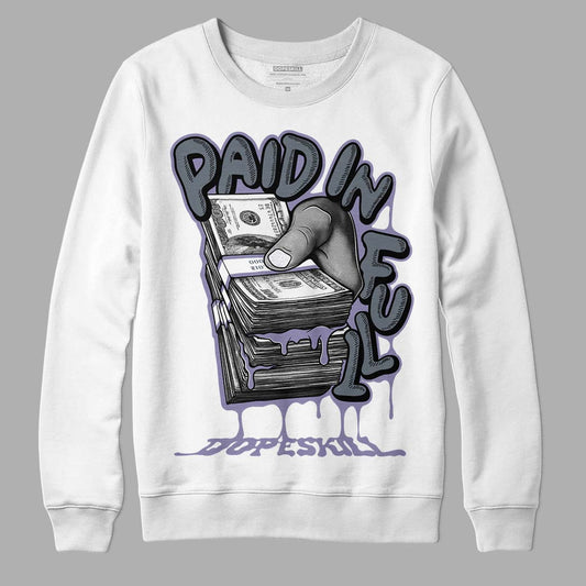 Jordan 5 Retro Low Indigo Haze DopeSkill Sweatshirt Paid In Full Graphic Streetwear - White