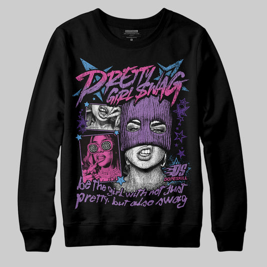 PURPLE Sneakers DopeSkill Sweatshirt Pretty Girl Swag Graphic Streetwear - Black