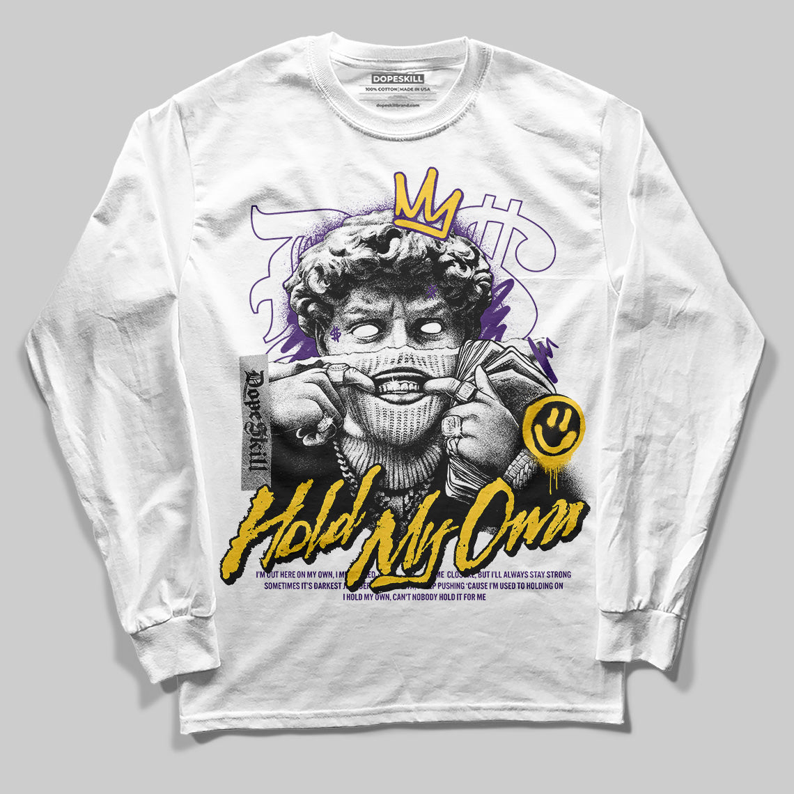 Jordan 12 “Field Purple” DopeSkill Long Sleeve T-Shirt New Hold My Own Graphic Streetwear - White