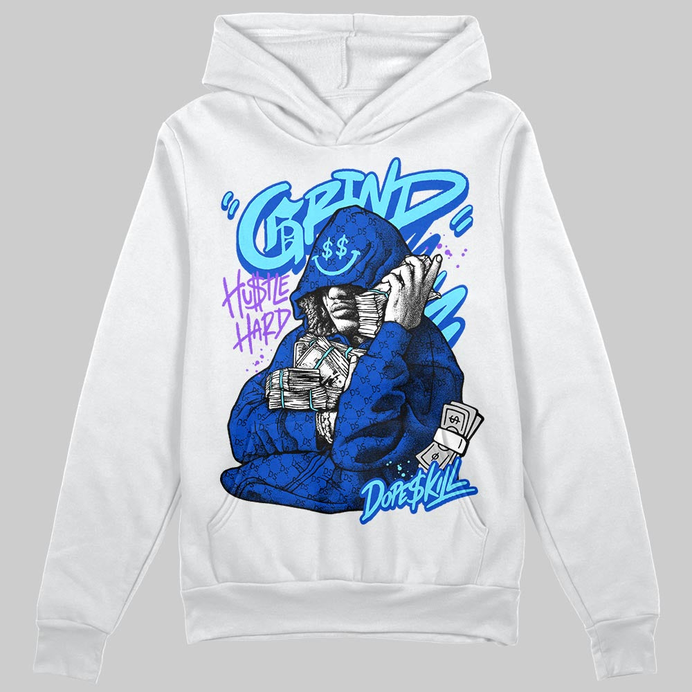 Royal Blue Sneakers DopeSkill Hoodie Grind Pray Graphic Streetwear - White 