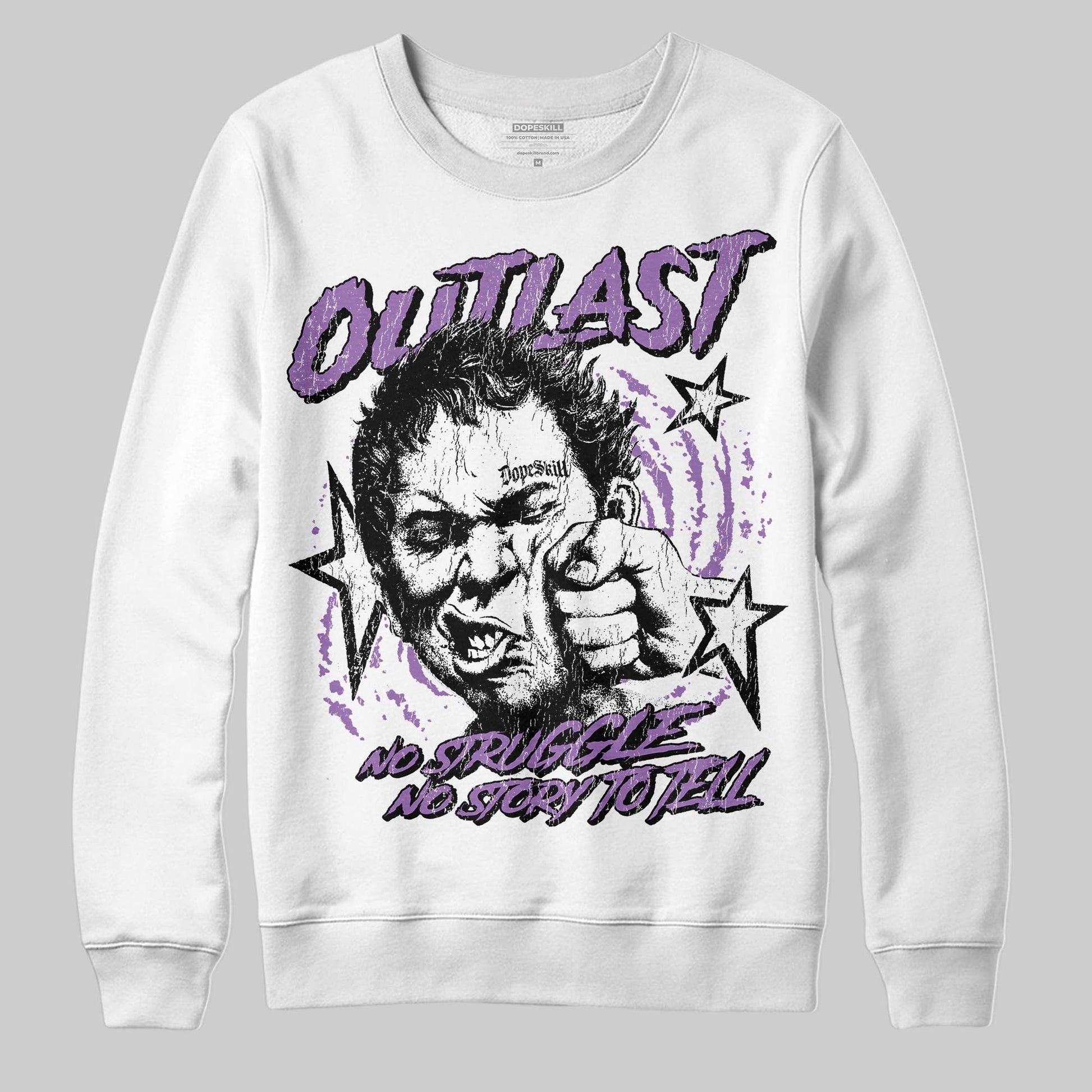 PURPLE Sneakers DopeSkill Sweatshirt Outlast Graphic Streetwear - White 