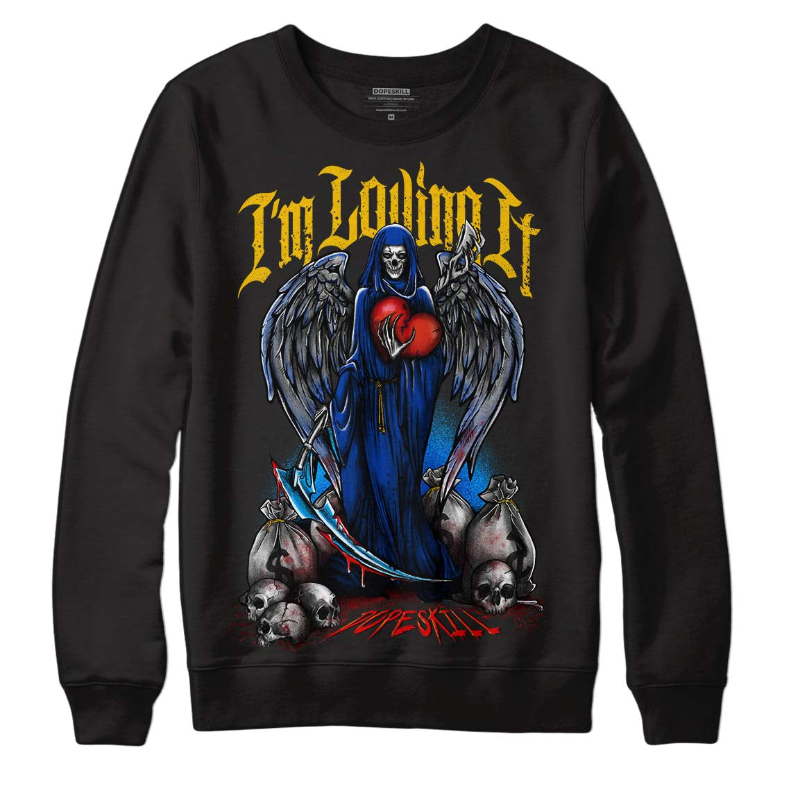 Jordan 14 “Laney” DopeSkill Sweatshirt New I'm Loving It Graphic Streetwear - Black