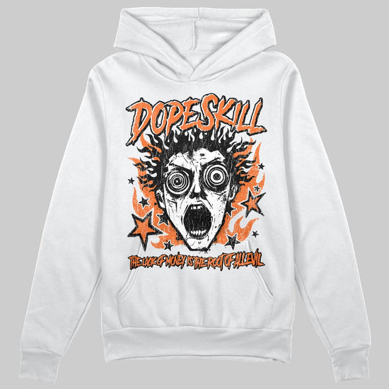 Orange, Black and White Sneakers DopeSkill Hoodie Sweatshirt Root of Evil Graphic Streetwear - White