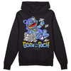 University Blue Sneakers DopeSkill Hoodie Sweatshirt Born To Be Rich Graphic Streetwear - Black