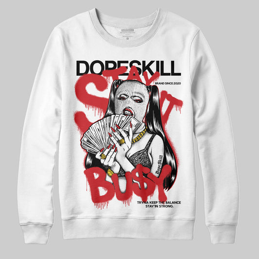 Jordan 3 OG “Black Cement” DopeSkill Sweatshirt Stay It Busy Graphic Streetwear - White