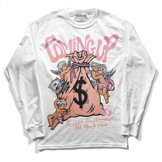 Jordan 11 Low “Legend Pink” DopeSkill Long Sleeve T-Shirt Money Bag Coming Up Graphic Streetwear - White