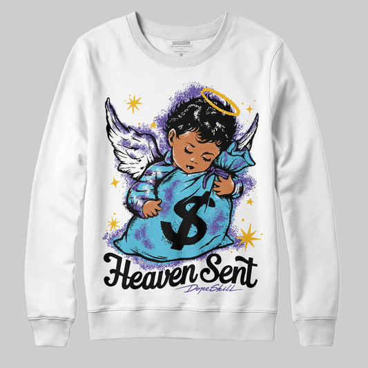 Jordan 8 Retro 'Aqua' 2025 DopeSkill Sweatshirt Heaven Sent Graphic Streetwear - White