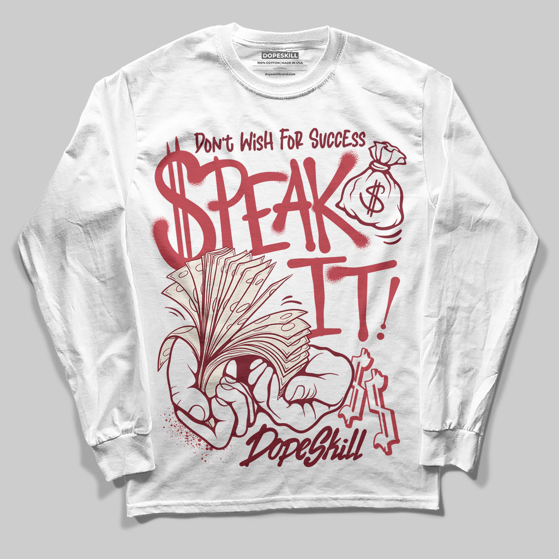 Jordan 4 “Sierra Red" DopeSkill Long Sleeve T-Shirt Speak It Graphic Streetwear - White