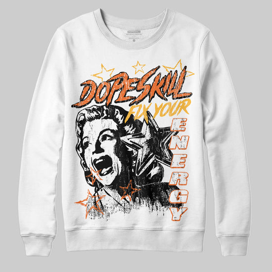 Orange Sneakers DopeSkill Sweatshirt Fix Your Energy Graphic Streetwear - White