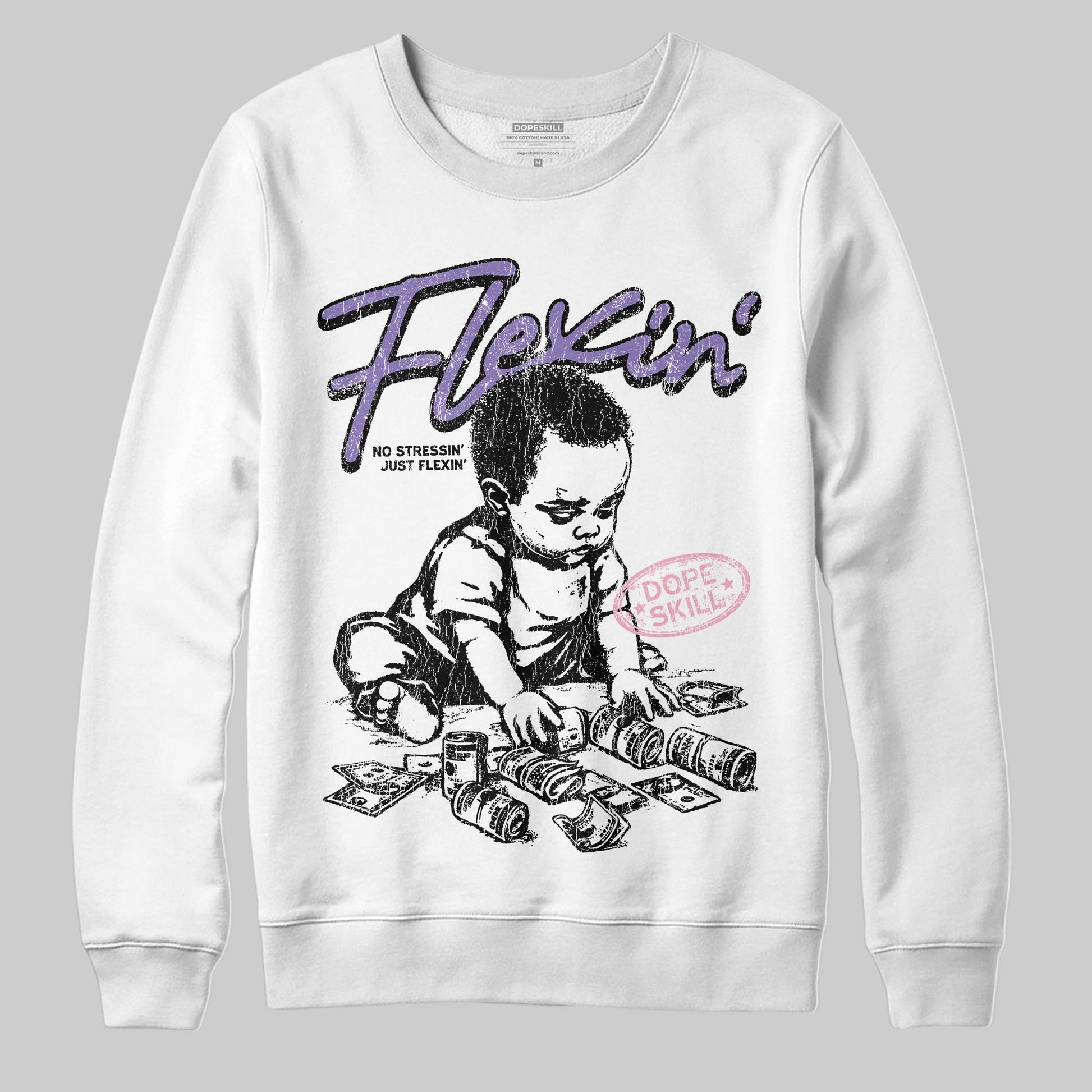 Jordan 11 "Mojave" DopeSkill Sweatshirt Flexin' Graphic Streetwear - White