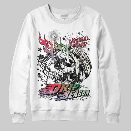Jordan 11 Retro 285 Atlanta DopeSkill Sweatshirt Drip Season Graphic Streetwear - White