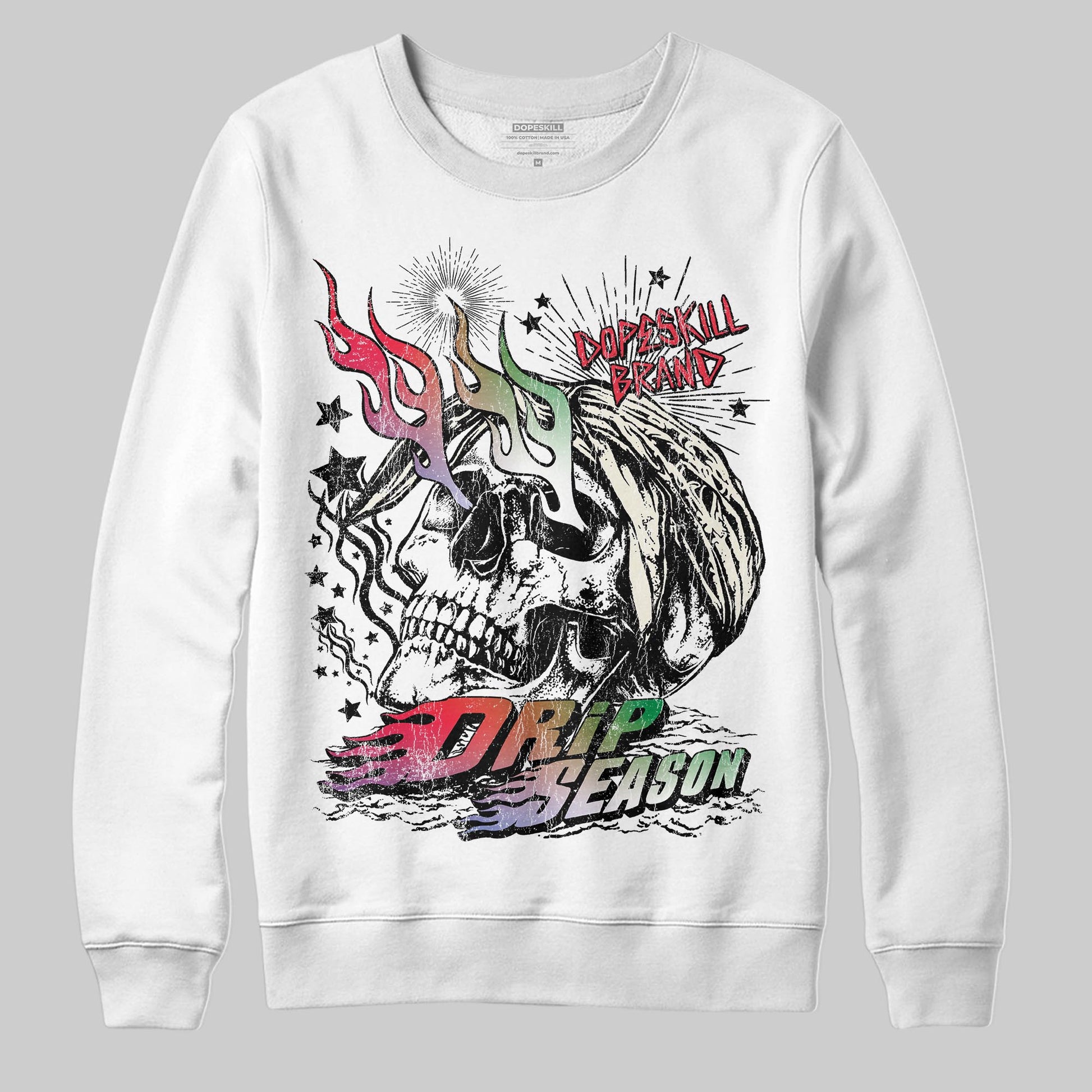 Jordan 11 Retro 285 Atlanta DopeSkill Sweatshirt Drip Season Graphic Streetwear - White