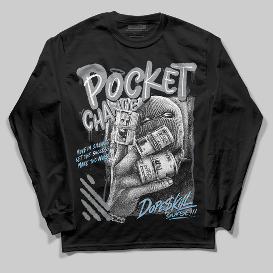 Jordan 5 Retro Wolf Grey (2026) DopeSkill Long Sleeve T-Shirt Pocket Change Graphic Streetwear - Black
