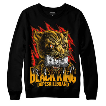 Jordan 12 Retro Black Taxi DopeSkill Sweatshirt Black King Graphic Streetwear - Black