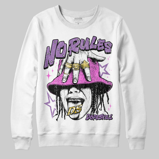 PURPLE Sneakers DopeSkill Sweatshirt No Rules Graphic Streetwear - White