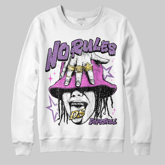 PURPLE Sneakers DopeSkill Sweatshirt No Rules Graphic Streetwear - White