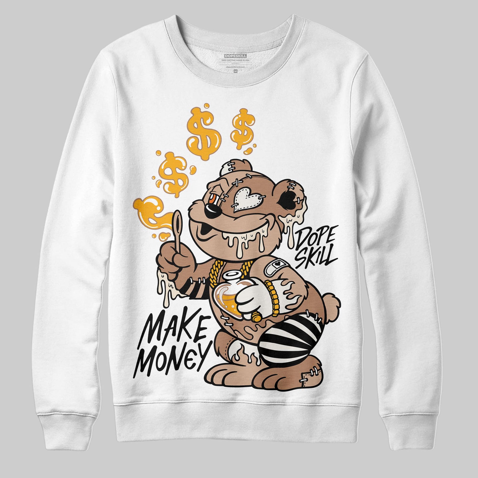 Jordan 4 Retro Cozy Girl DopeSkill Sweatshirt Make Money Graphic Streetwear - White 