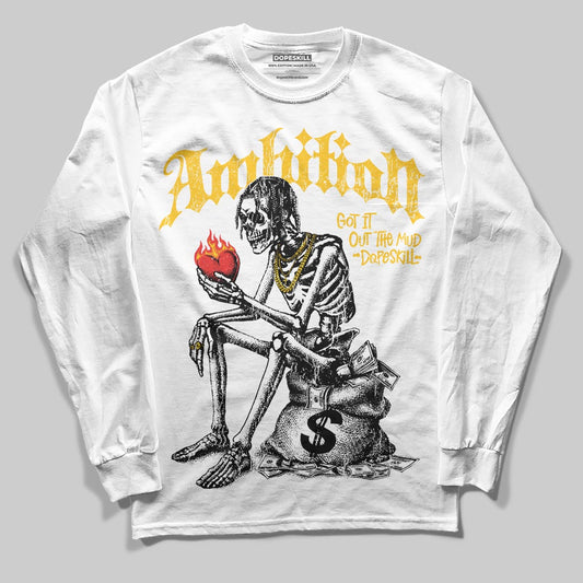 Yellow Sneakers DopeSkill Long Sleeve T-Shirt Ambition Graphic Streetwear - White