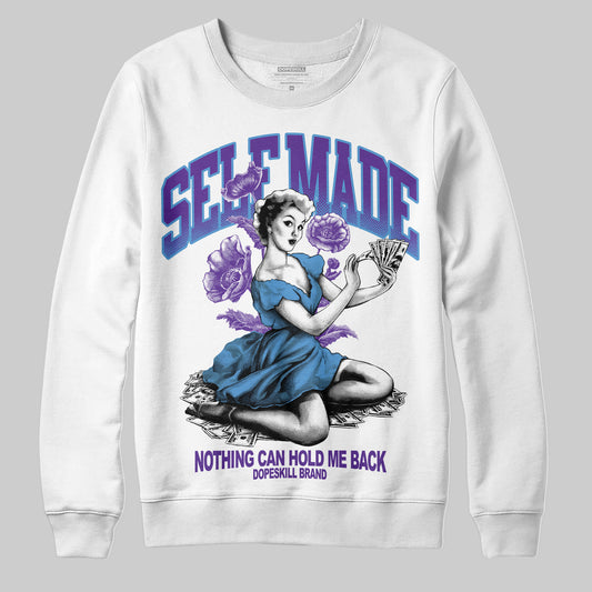 PURPLE Sneakers DopeSkill Sweatshirt Self Made Graphic Streetwear - WHite 