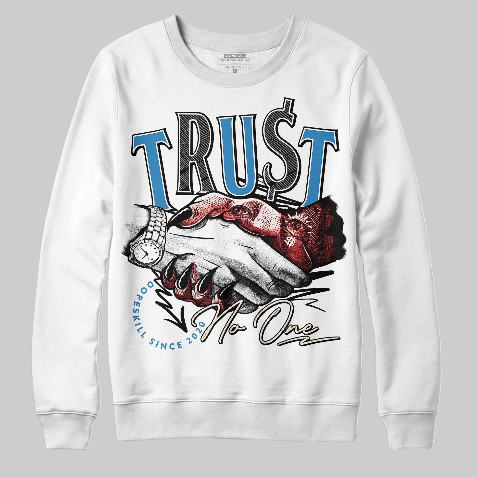 Jordan 3 Retro OG Rare Air DopeSkill Sweatshirt Trust No One Graphic Streetwear - White