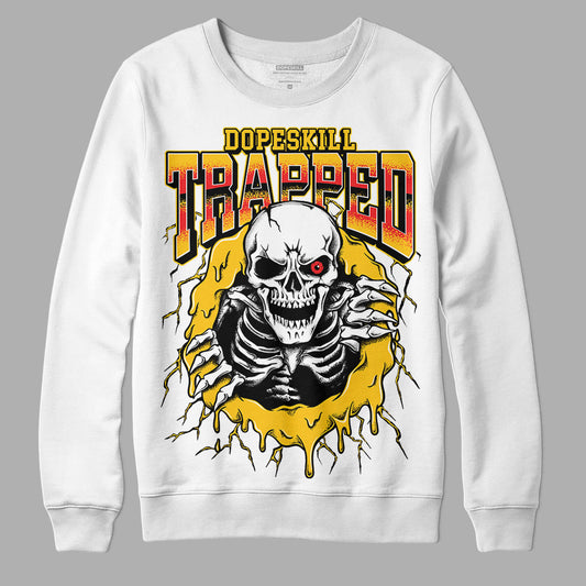 Yellow Sneakers DopeSkill Sweatshirt Trapped Halloween Graphic Streetwear - White