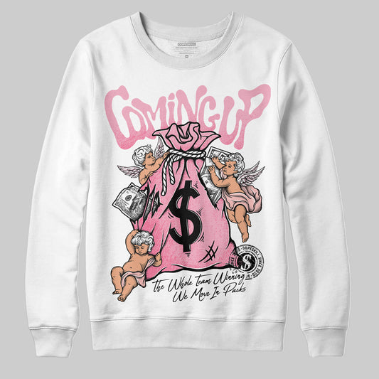 AMIRI White & Pink Stars Court Sneakers DopeSkill Sweatshirt Money Bag Coming Up Graphic Streetwear - White