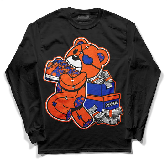 Dunk Low Futura Orange Blaze DopeSkill Long Sleeve T-Shirt Bear Steals Sneaker Graphic Streetwear - Black