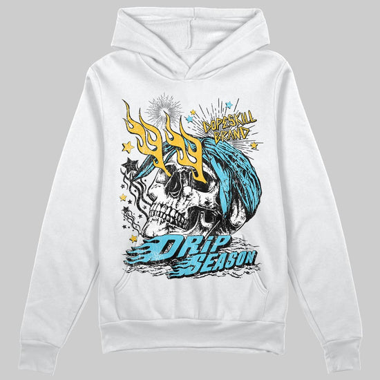 Jordan 11 Retro Gamma Blue (2025) DopeSkill Hoodie Sweatshirt Drip Season Graphic Streetwear - White