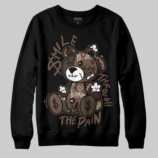 A Ma Maniére x Air Jordan 4 “Dark Mocha” DopeSkill Sweatshirt Smile Through The Pain Graphic Streetwear - Black