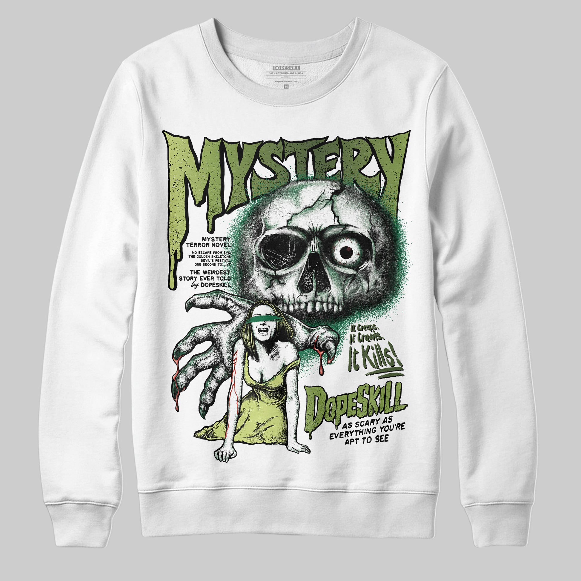 Foamposite Pro 'Pine Green' DopeSkill Sweatshirt Mystery Ghostly Grasp Graphic Streetwear - White