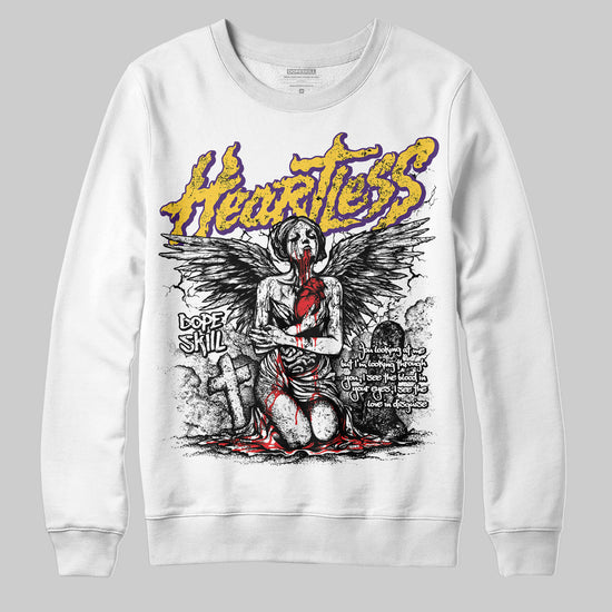 Jordan 12 “Field Purple” DopeSkill Sweatshirt Heartless Graphic Streetwear - White