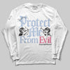 Jordan 3 GS “Cobalt Bliss” DopeSkill Long Sleeve T-Shirt Protect Me From Evil Graphic Streetwear - WHite
