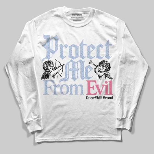 Jordan 3 GS “Cobalt Bliss” DopeSkill Long Sleeve T-Shirt Protect Me From Evil Graphic Streetwear - WHite