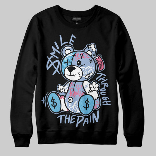 Jordan 3 GS “Cobalt Bliss” DopeSkill Sweatshirt Smile Through The Pain Graphic Streetwear - Black