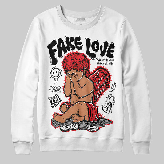 Black and White Collection DopeSkill Sweatshirt New Fake Love Graphic