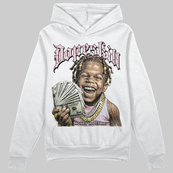 Jordan 4 Retro Valentine's Day (2026) (GS) DopeSkill Hoodie Sweatshirt Money Loves Me Graphic Streetwear - White