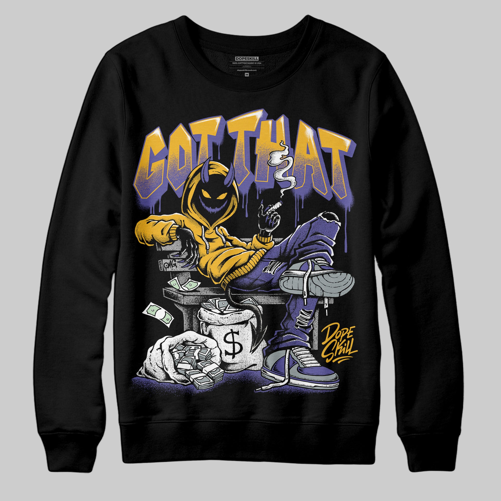 Jordan 4 Retro Lakers DopeSkill Sweatshirt Got That Graphic Streetwear - black