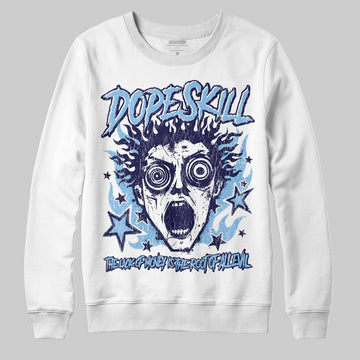 University Blue Sneakers DopeSkill Sweatshirt Root of Evil Graphic Streetwear - White