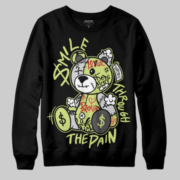 Jordan 4 GS “Light Lemon Twist” DopeSkill Sweatshirt Smile Through The Pain Graphic Streetwear - black