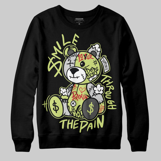 Jordan 4 GS “Light Lemon Twist” DopeSkill Sweatshirt Smile Through The Pain Graphic Streetwear - black
