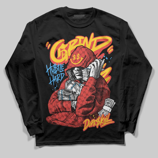 Red Sneakers DopeSkill Long Sleeve T-Shirt Grind Pray Graphic Streetwear - Black