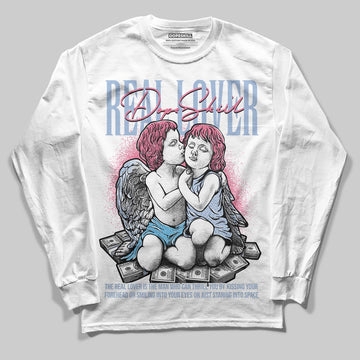 Jordan 3 GS “Denim/Pink Glow” DopeSkill Long Sleeve T-Shirt Real Lover Graphic Streetwear - White