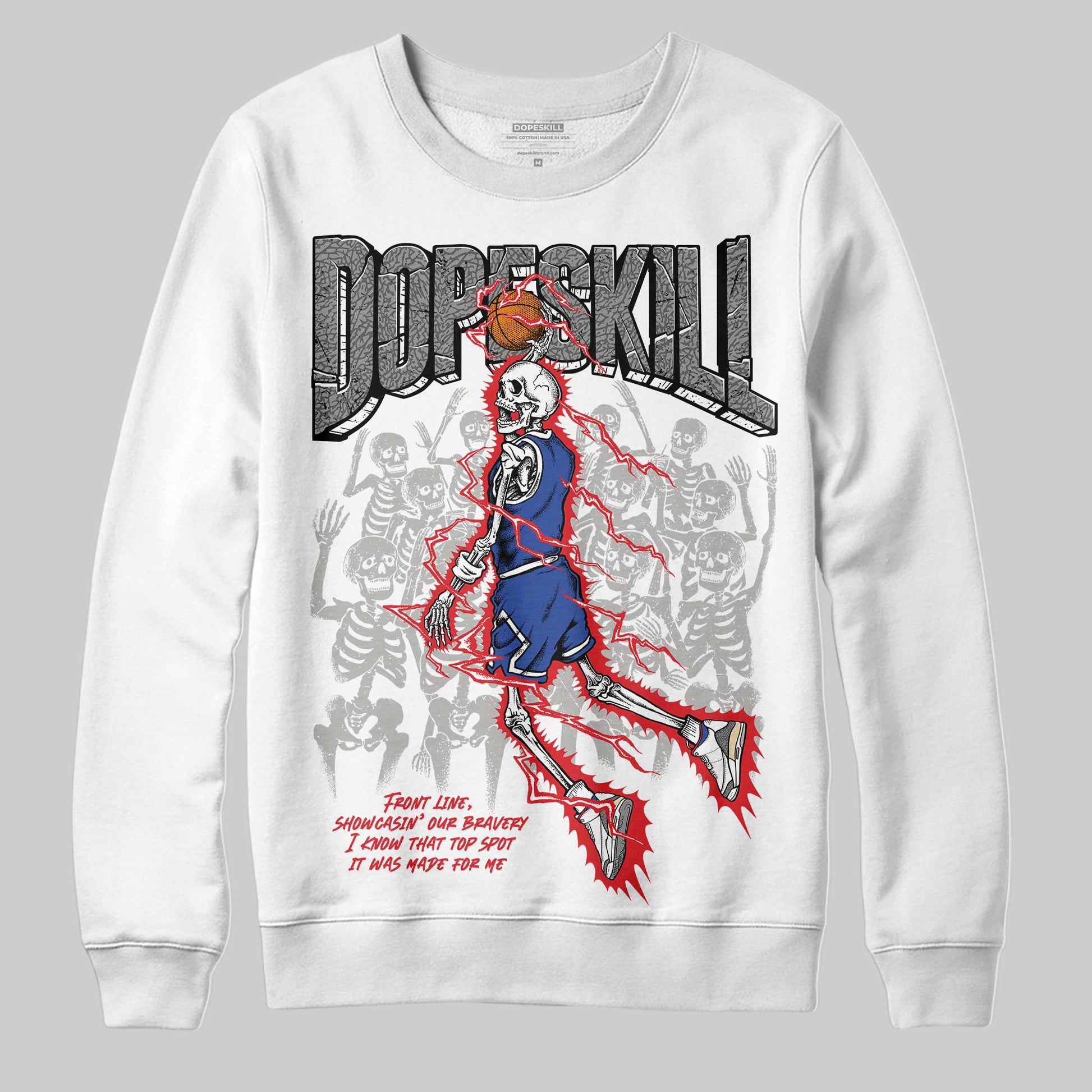 Jordan 3 “Seoul 2.0” DopeSkill Sweatshirt Thunder Dunk Graphic Streetwear - White 