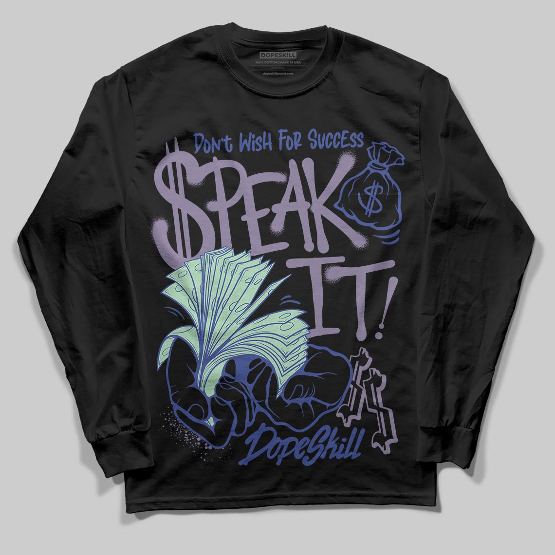 Jordan 1 Retro Low OG Zion Williamson Voodoo Alternate DopeSkill Long Sleeve T-Shirt Speak It Graphic Streetwear - Black