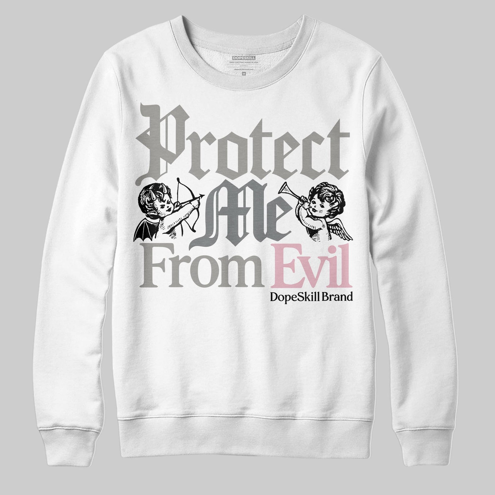 Air Max 95 OG “Pink Foam” DopeSkill Sweatshirt Protect Me From Evil Graphic Streetwear - White