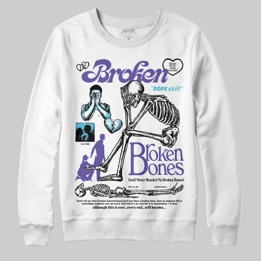 Jordan 8 Retro 'Aqua' 2025 DopeSkill Sweatshirt Broken Bones Graphic Streetwear - White