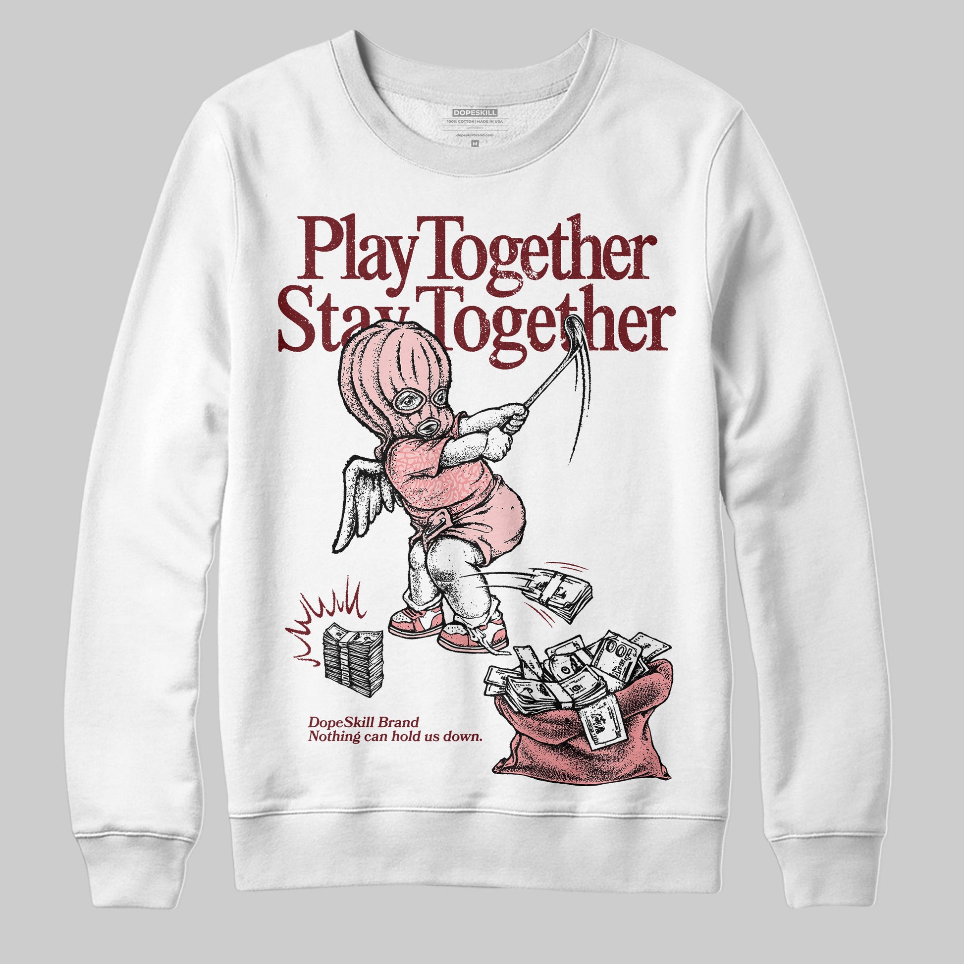Jordan 3 Retro Valentine's Day Treat Yourself (2025) DopeSkill Sweatshirt Play together, Stay together Graphic Streetwear - White