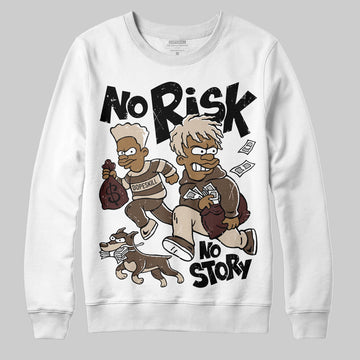 A Ma Maniére x Air Jordan 4 “Dark Mocha” DopeSkill Sweatshirt No Risk No Story Graphic Streetwear - White